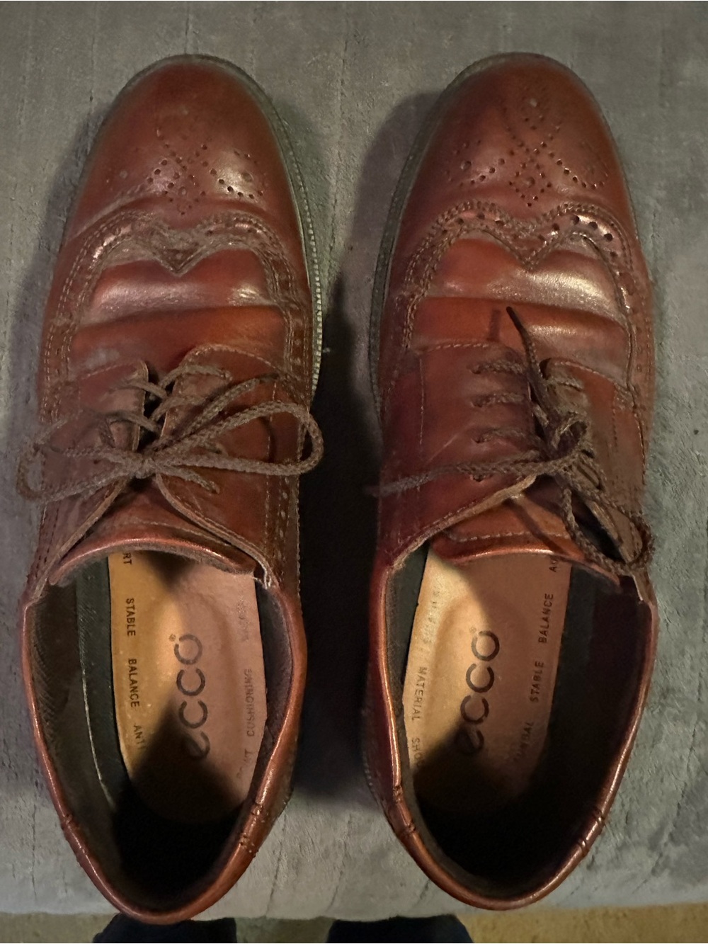 Ecco Men's Chestnut Brown Leather Wingtip Oxfords